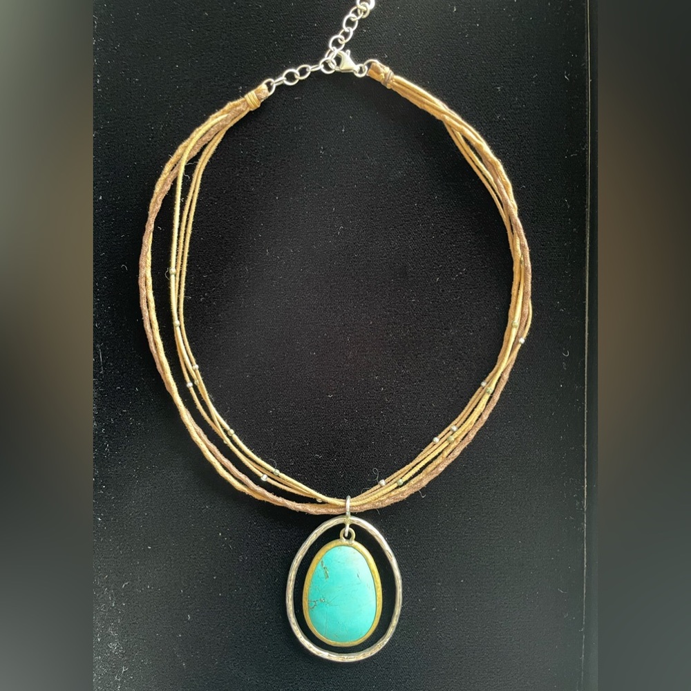 Silpada Leather and Howlite Neclace